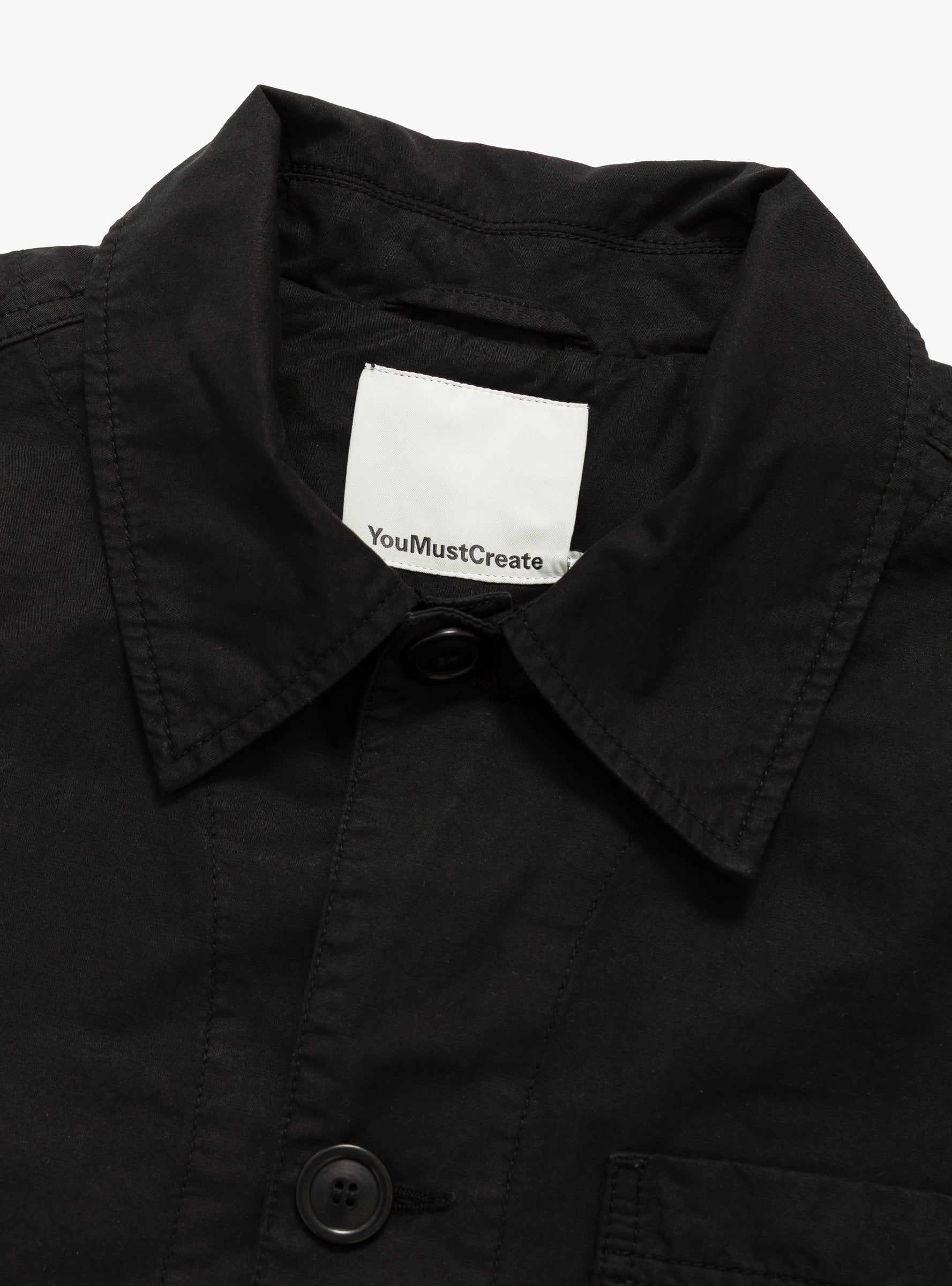 M Construction Jacket Black Black YMC You Must Create (collar detail) at Couverture & The Garbstore