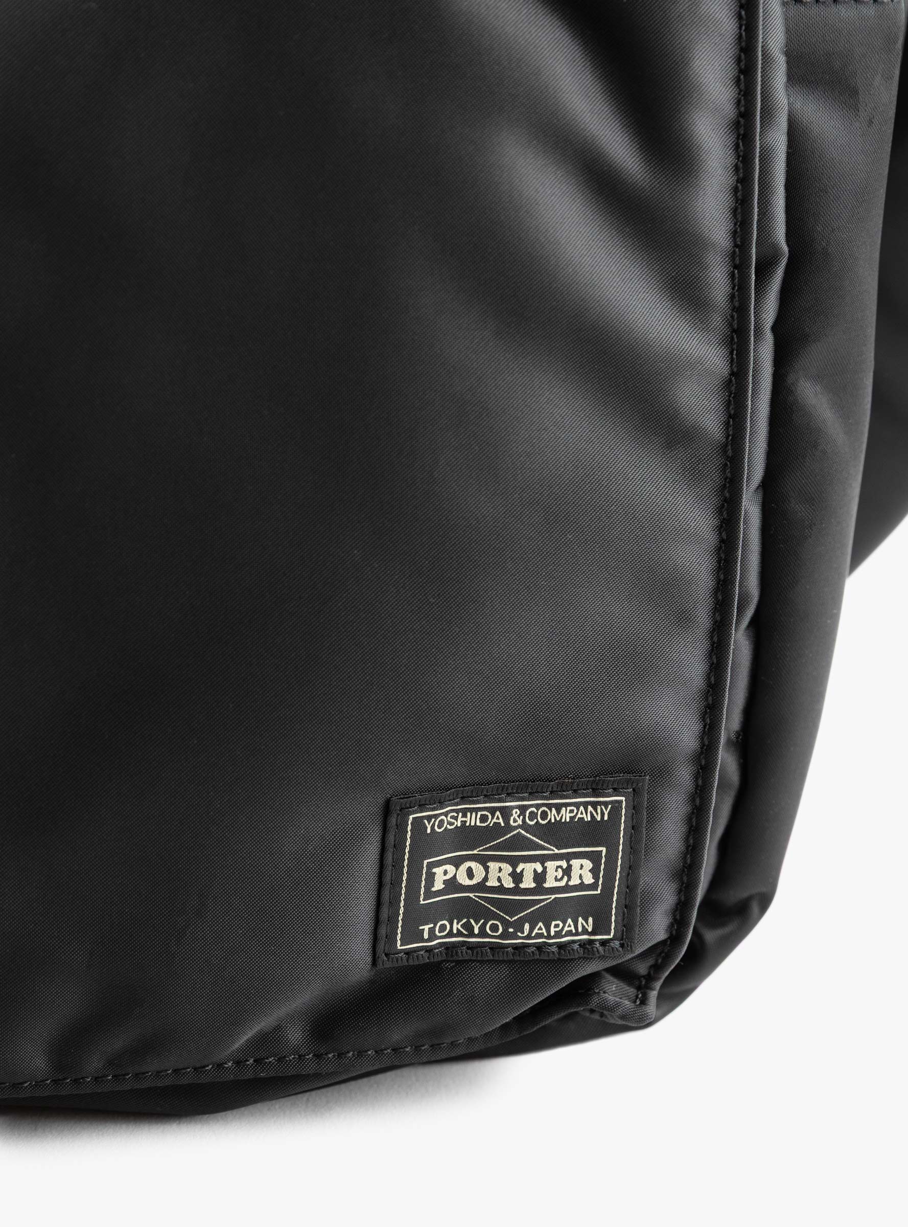 TANKER Duffle Bag (L) Black PORTER YOSHIDA & CO. (logo detail) at Couverture & The Garbstore