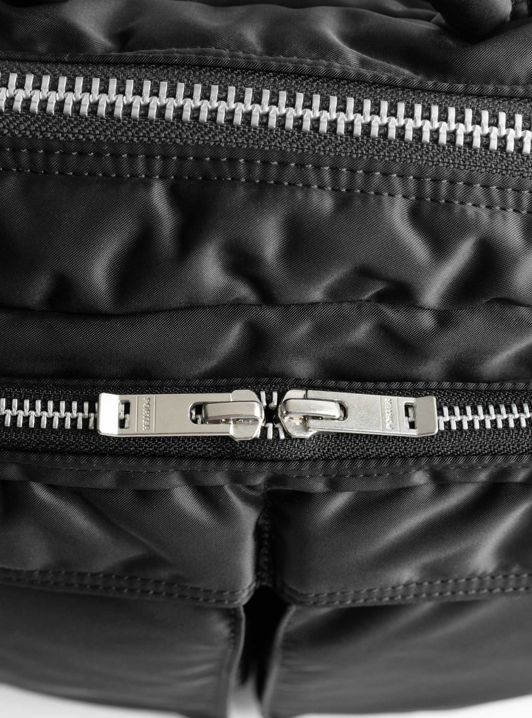 TANKER Sling Bag (XL) Black PORTER YOSHIDA & CO. (zip detail) at Couverture & The Garbstore