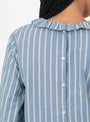 Cornflower-Blouse-Blue_-Black-and-White-Stripe-Blue_-Black-and-White-Stripe-SKALL-Model_Close Up at Couverture & The Garbstore