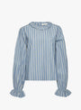 Cornflower-Blouse-Blue,-Black-and-White-Stripe-Blue,-Black-and-White-Stripe-SKALL-(Front View) at Couverture & The Garbstore
