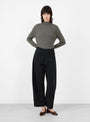 Signature_Curved_Leg_Work_Trouser_Black_Black_7115_Model_Front at Couverture & The Garbstore