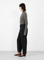 Signature_Curved_Leg_Work_Trouser_Black_Black_7115_Model_Side at Couverture & The Garbstore