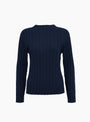 Mock Neck Ribbed Jumper Navy Navy 7115 (Front) at Couverture & The Garbstore
