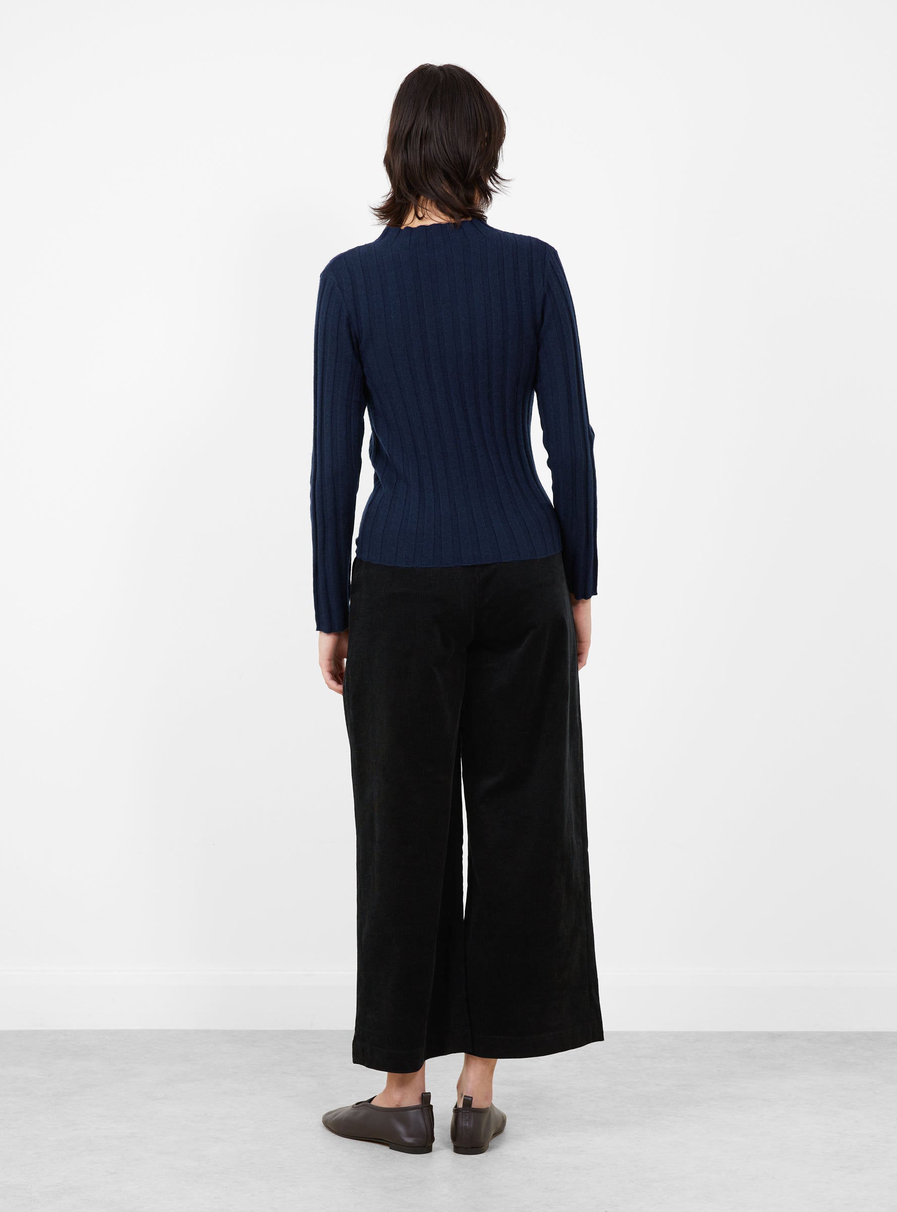 Mock_Neck_Ribbed_Jumper_Navy_Navy_7115_Model_Back at Couverture & The Garbstore