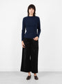 Mock_Neck_Ribbed_Jumper_Navy_Navy_7115_Model_Front at Couverture & The Garbstore