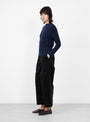 Mock_Neck_Ribbed_Jumper_Navy_Navy_7115_Model_Side at Couverture & The Garbstore