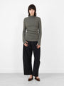 Yak_Mock_Neck_Jumper_Sage_Grey_Sage_Grey_7115_Model_Front at Couverture & The Garbstore