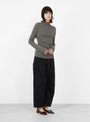 Yak_Mock_Neck_Jumper_Sage_Grey_Sage_Grey_7115_Model_Side at Couverture & The Garbstore