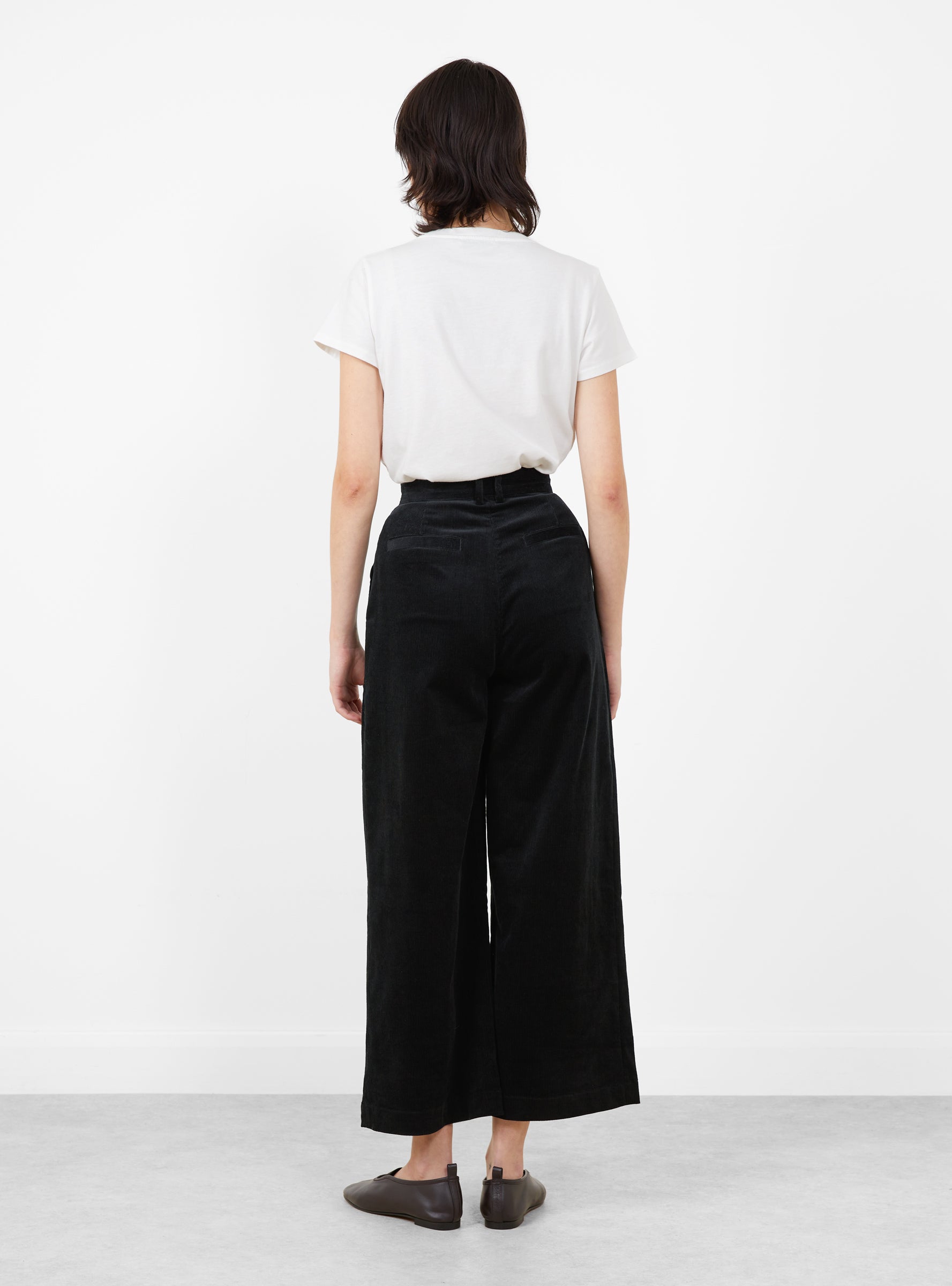 Unisex_Corduroy_Skate_Trouser_Black_Black_7115_Model_Back at Couverture & The Garbstore
