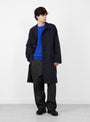 Cordura-Balmacaan-Navy-TDR-(Model-Front) at Couverture & The Garbstore