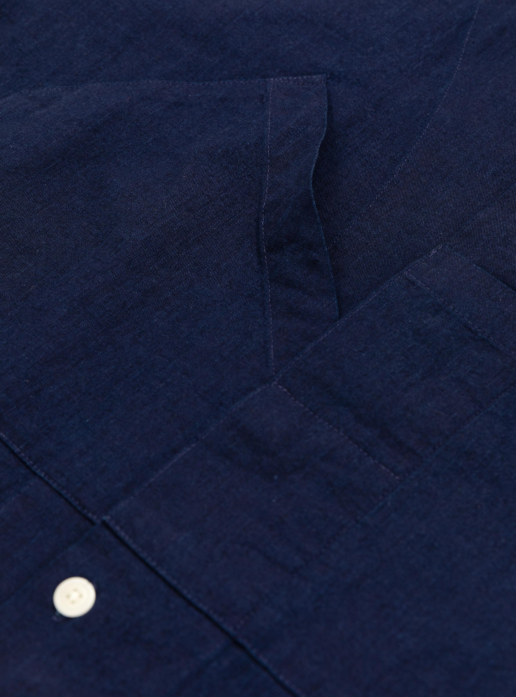 Chambray Working Shirt Indigo TDR (Pocket Detail) at Couverture & The Garbstore