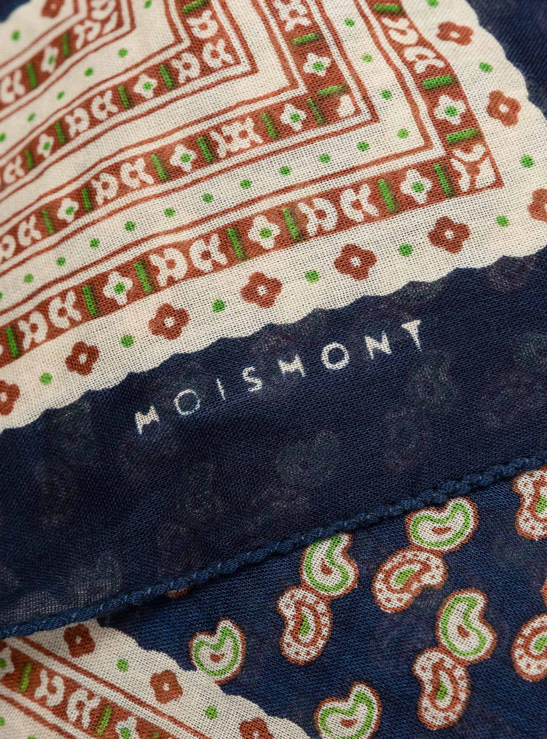 Phedre Scarf N°845 Magic Blue Magic Blue Moismont (logo detail) at Couverture & The Garbstore