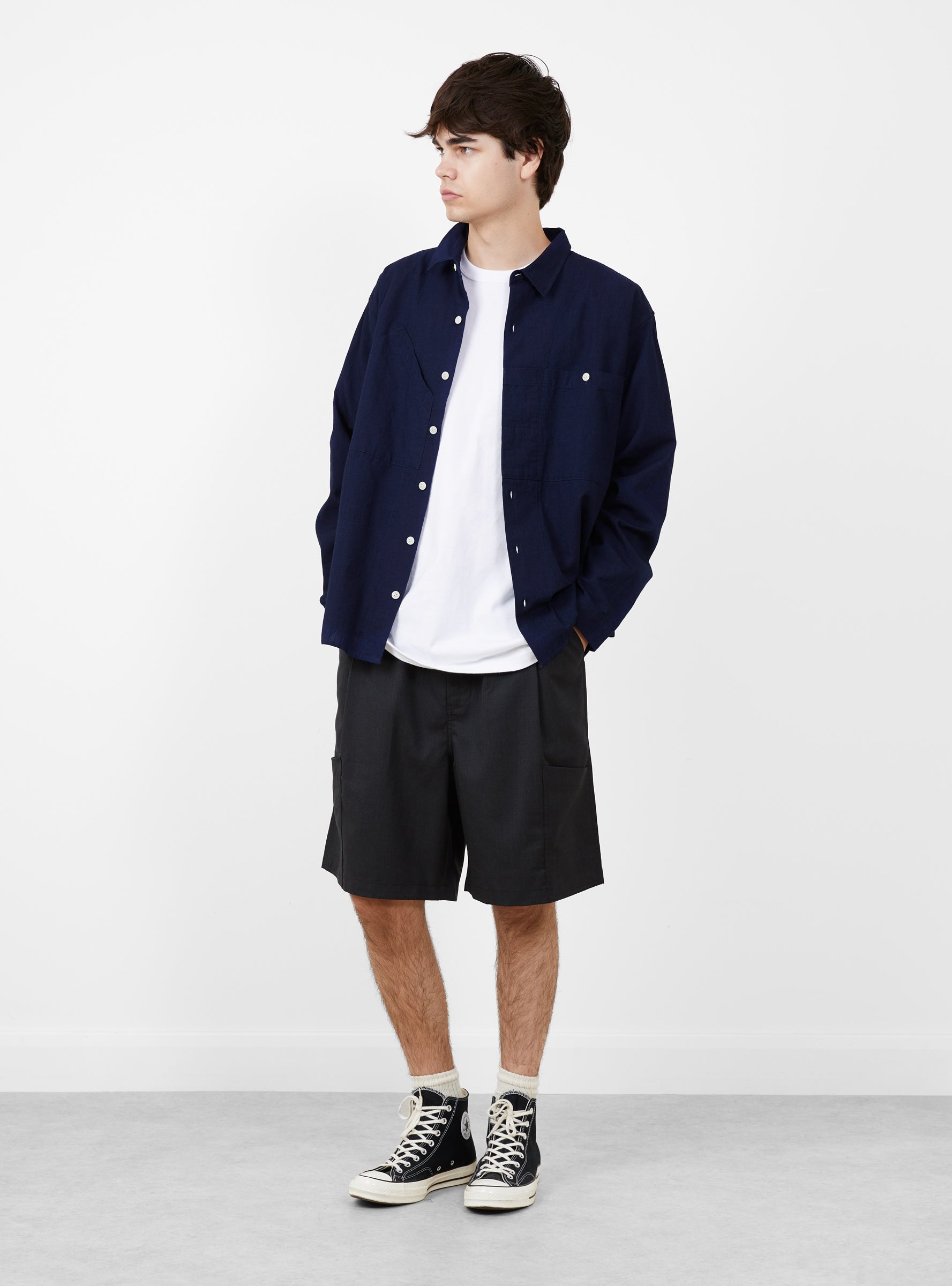 Cordura Noragi Shorts Grey TDR (modle front) at Couverture & The Garbstore