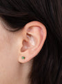 Tourmaline_Stud_Baguette_Diamond_Earring_Dark_Green_Dark_Green_Celine_Daoust_MODEL at Couverture & The Garbstore