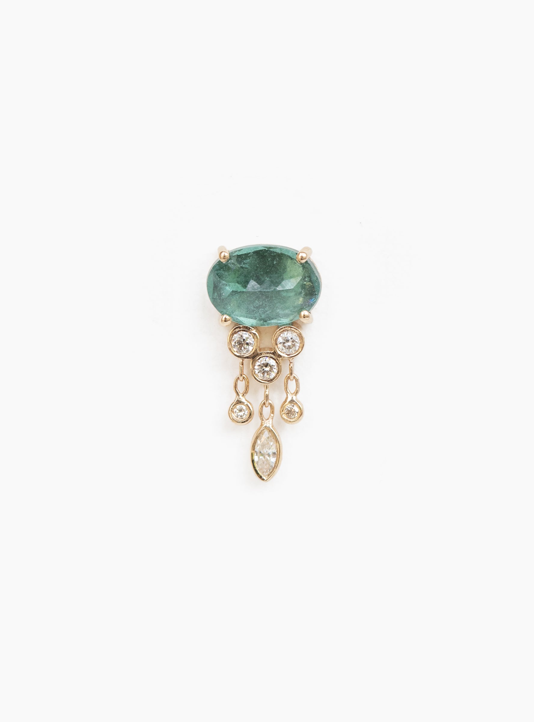 Green Tourmaline & Diamonds Jellyfish Earring Green Tourmaline Celine Daoust (Front) at Couverture & The Garbstore
