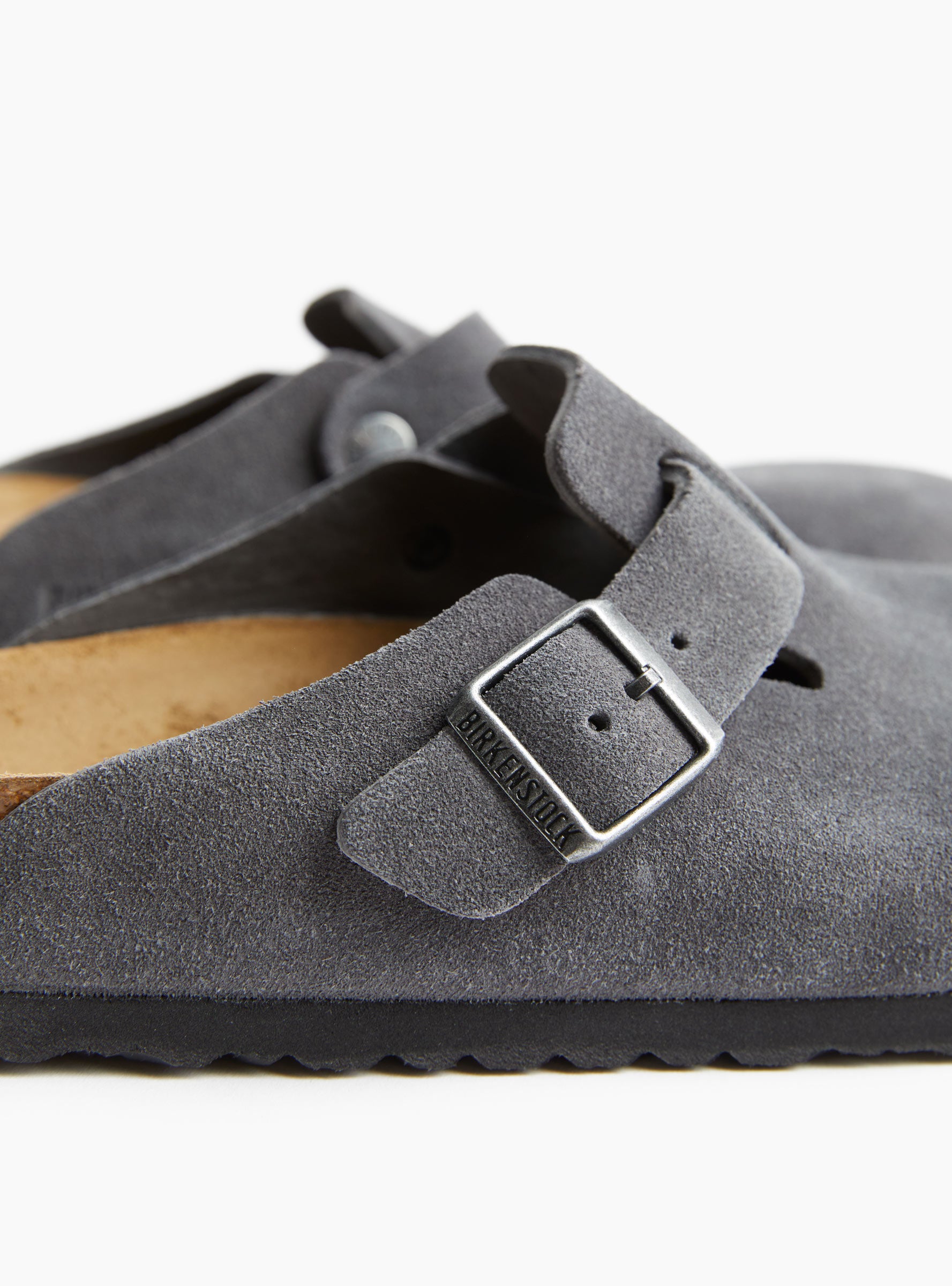 Boston LEVE Charcoal Charcoal BIRKENSTOCK (Buckle Close Up) at Couverture & The Garbstore