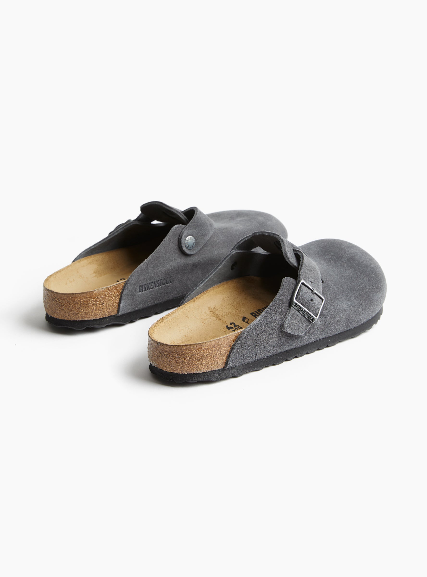 Boston LEVE Charcoal Charcoal BIRKENSTOCK (Three-quarter Back View) at Couverture & The Garbstore
