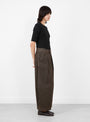 W_Deadbeat_Trouser_Brown_Denim_Brown_Denim_YMC_Model_Side at Couverture & The Garbstore
