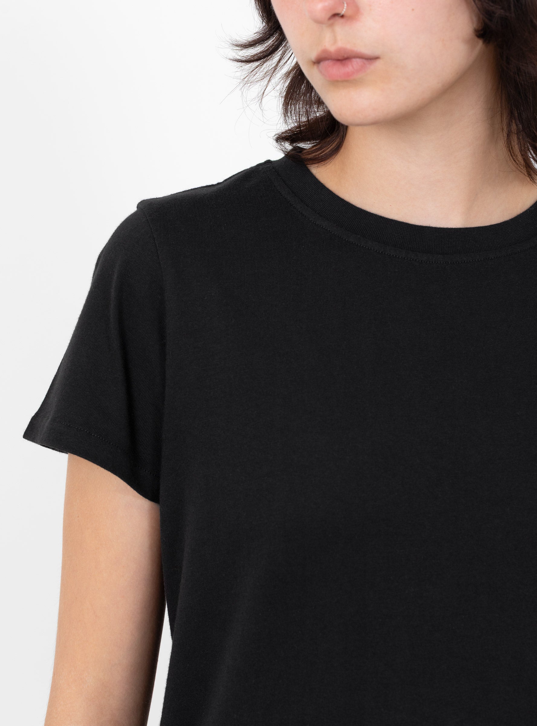 W_Day_T-Shirt_Black_Black_YMC_Model_Close-Up at Couverture & The Garbstore