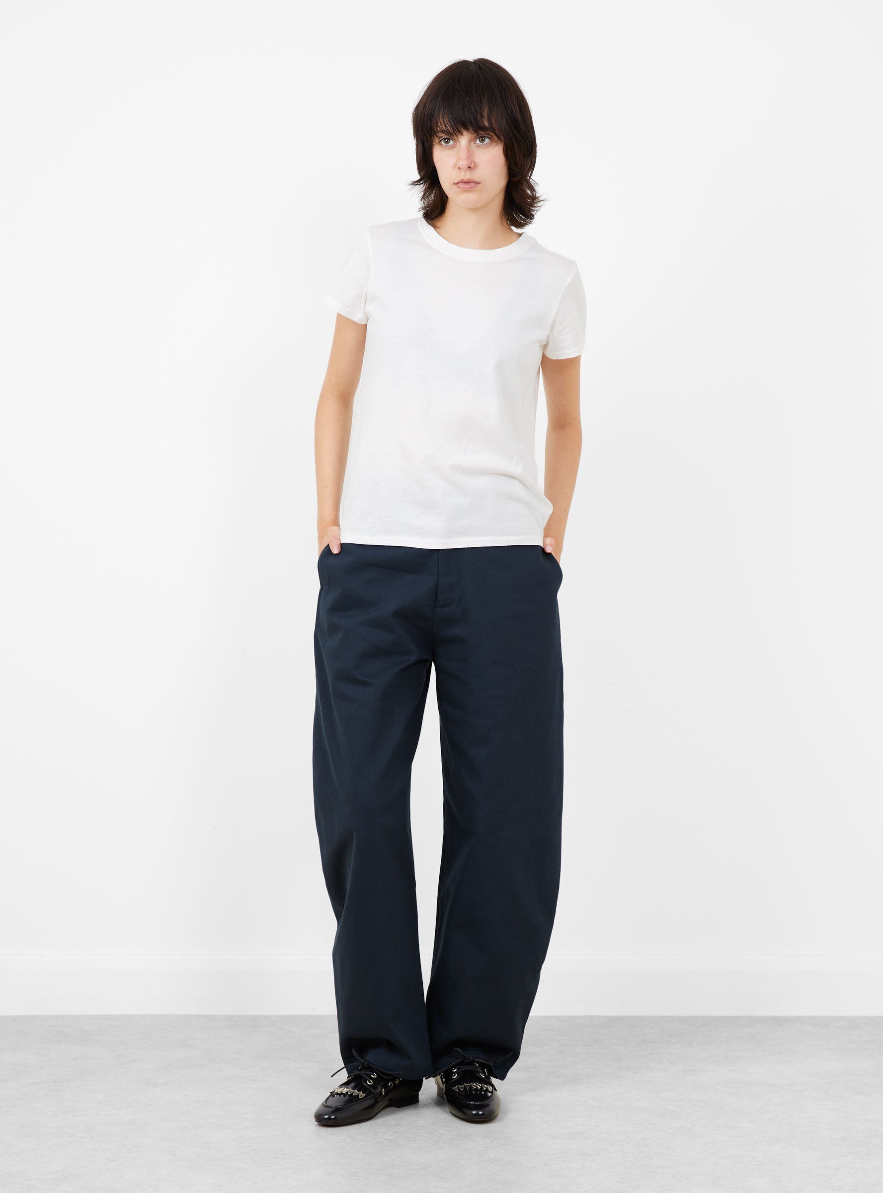 W_Day_T-Shirt_White_White_YMC_Model_Front at Couverture & The Garbstore