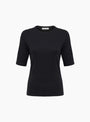 W Charlotte Short Sleeve Top Black Black YMC (Front) at Couverture & The Garbstore