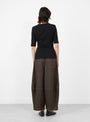 W_Charlotte_Short_Sleeve_Top_Black_Black_YMC_Model_Back at Couverture & The Garbstore
