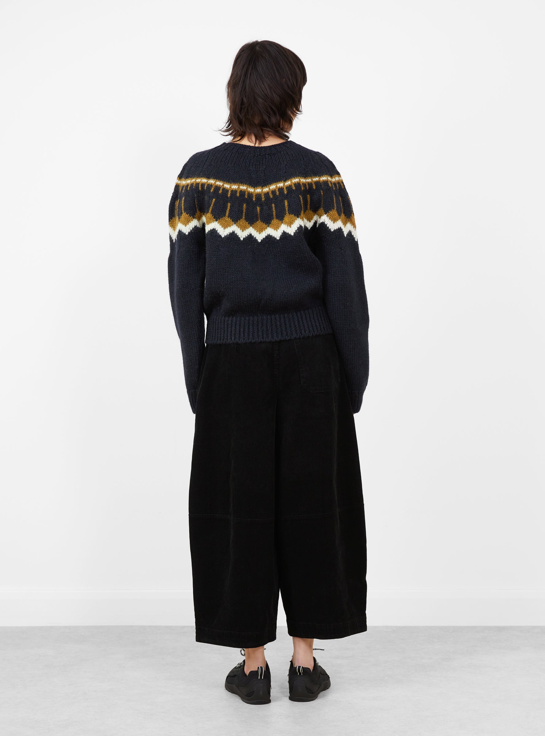 W_Mini_Jeepster_Knit_Navy_Multi_Navy_Multi_YMC_Model_Back at Couverture & The Garbstore