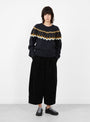 W_Mini_Jeepster_Knit_Navy_Multi_Navy_Multi_YMC_Model_Front at Couverture & The Garbstore