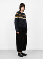 W_Mini_Jeepster_Knit_Navy_Multi_Navy_Multi_YMC_Model_Side at Couverture & The Garbstore
