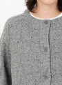 W-Atomic-Waffle-Cardigan-Grey-Grey-YMC-_Model_Close-Up at Couverture & The Garbstore