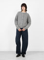 W-Atomic-Waffle-Cardigan-Grey-Grey-YMC-_Model_Front at Couverture & The Garbstore