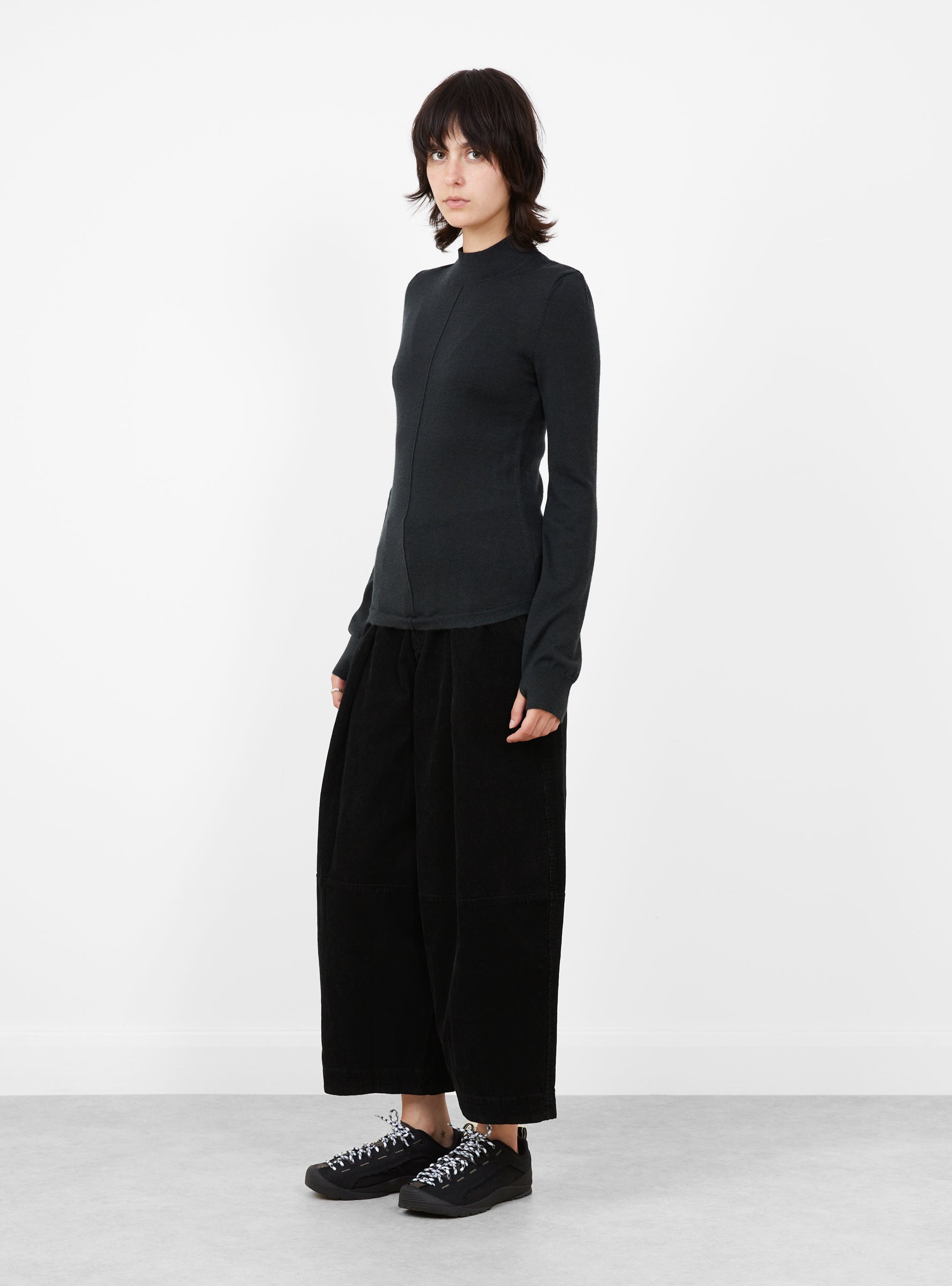 W_Youth_Knit_Tee_Black_Black_YMC_Model_Side at Couverture & The Garbstore