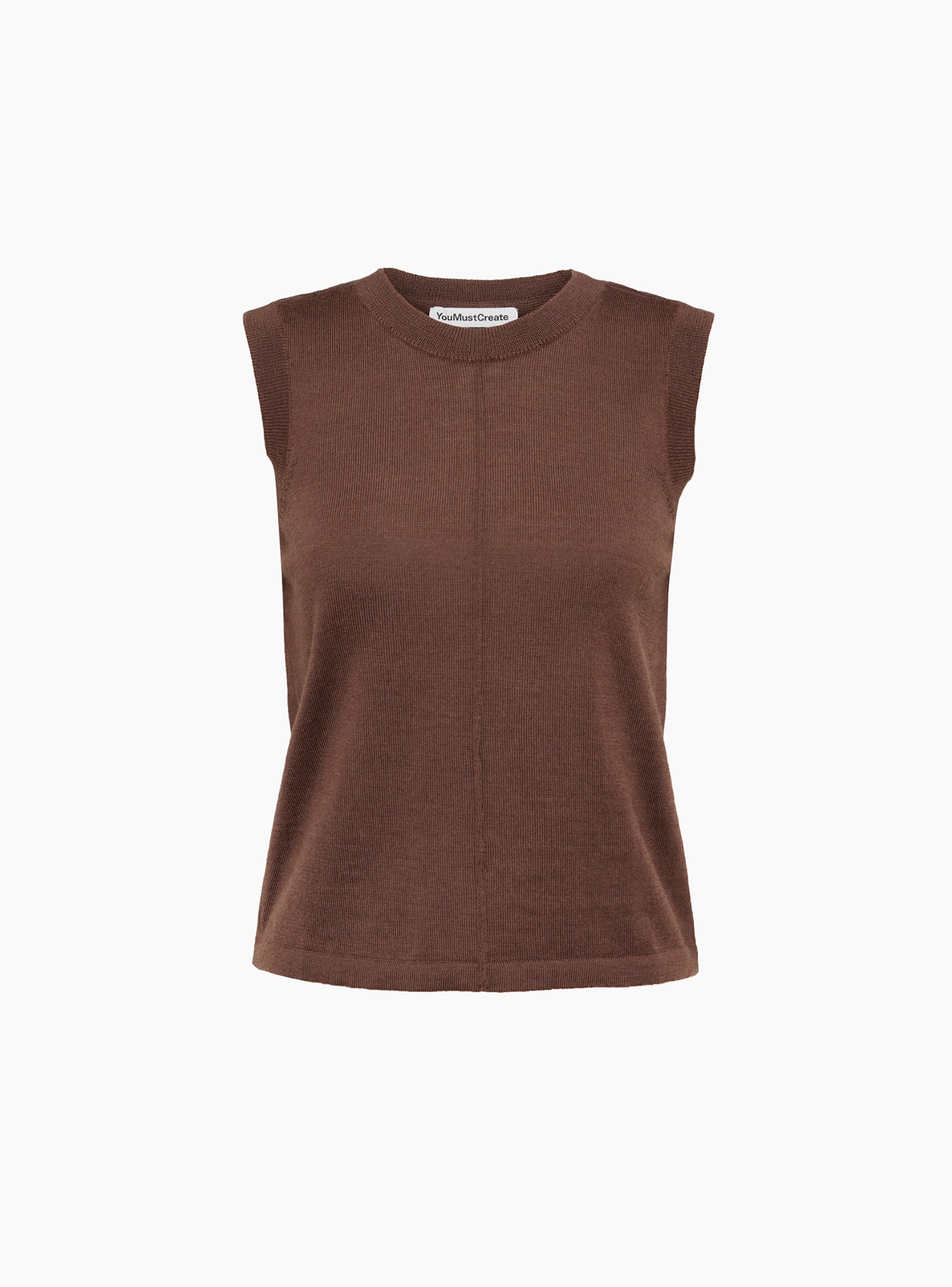 W Dot Vest Knit Dark Brown Dark Brown YMC (Front) at Couverture & The Garbstore