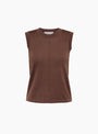 W Dot Vest Knit Dark Brown Dark Brown YMC (Front) at Couverture & The Garbstore