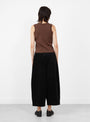 W_Dot_Vest_Knit_Dark_Brown_Dark_Brown_YMC_Model_Back at Couverture & The Garbstore