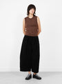 W_Dot_Vest_Knit_Dark_Brown_Dark_Brown_YMC_Model_Front at Couverture & The Garbstore