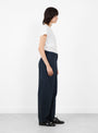 W_Like_A_Trouser_Navy_Cotton_Drill_Navy_YMC_Model_Side at Couverture & The Garbstore