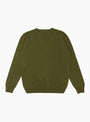 Seamless Lambswool Crew Olive Green TDR (Back) at Couverture & The Garbstore