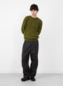 Seamless Lambswool Crew Olive Green TDR (Model Front) at Couverture & The Garbstore