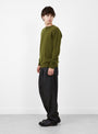 Seamless Lambswool Crew Olive Green TDR (model side) at Couverture & The Garbstore