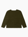 Seamless Lambswool V-Neck Tunic Military Green TDR (Back) at Couverture & The Garbstore