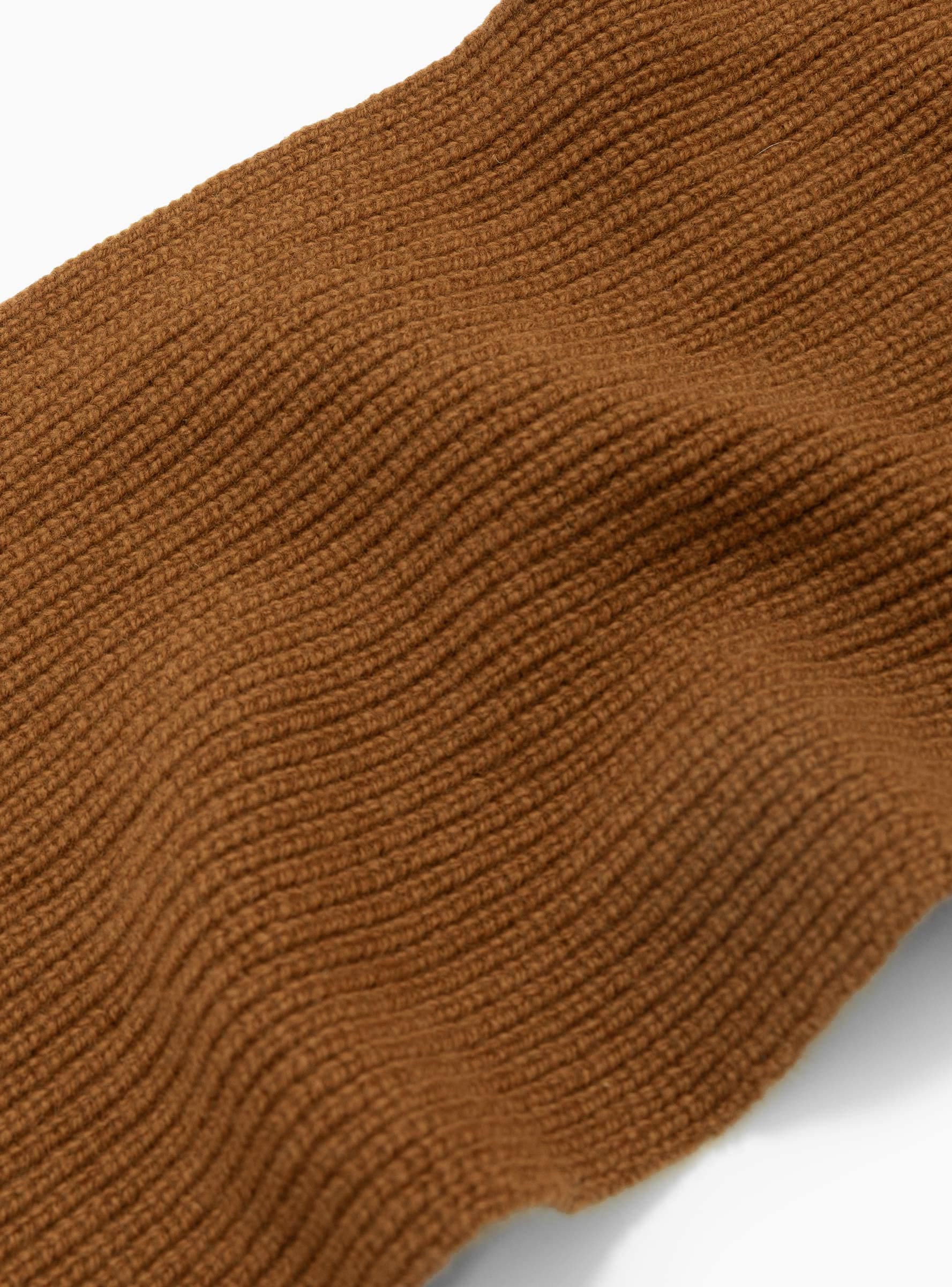 Seamless Wool Scarf Camel Brown TDR (Fabric Detail) at Couverture & The Garbstore