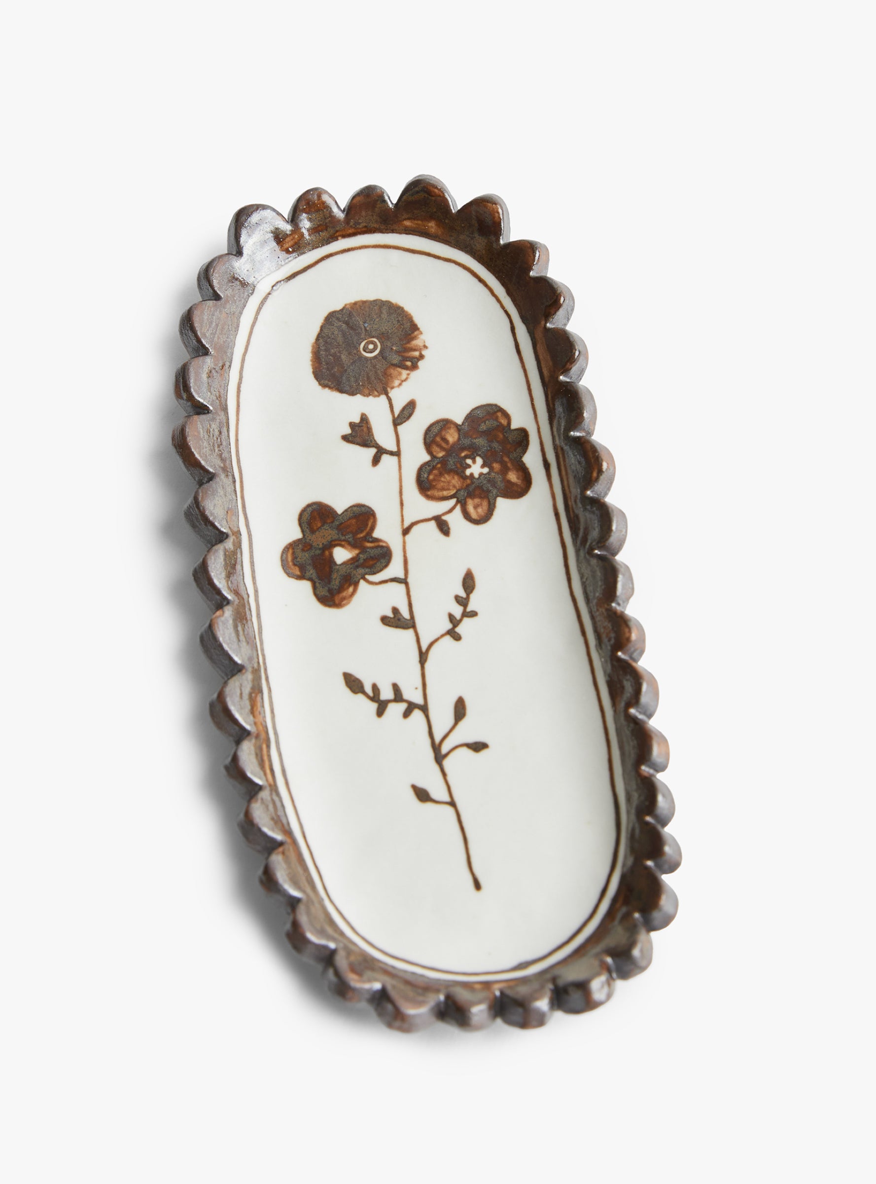 Alpage Scalloped Tray Brown Stephanie Dawn Matthias (top view) at Couverture & The Garbstore