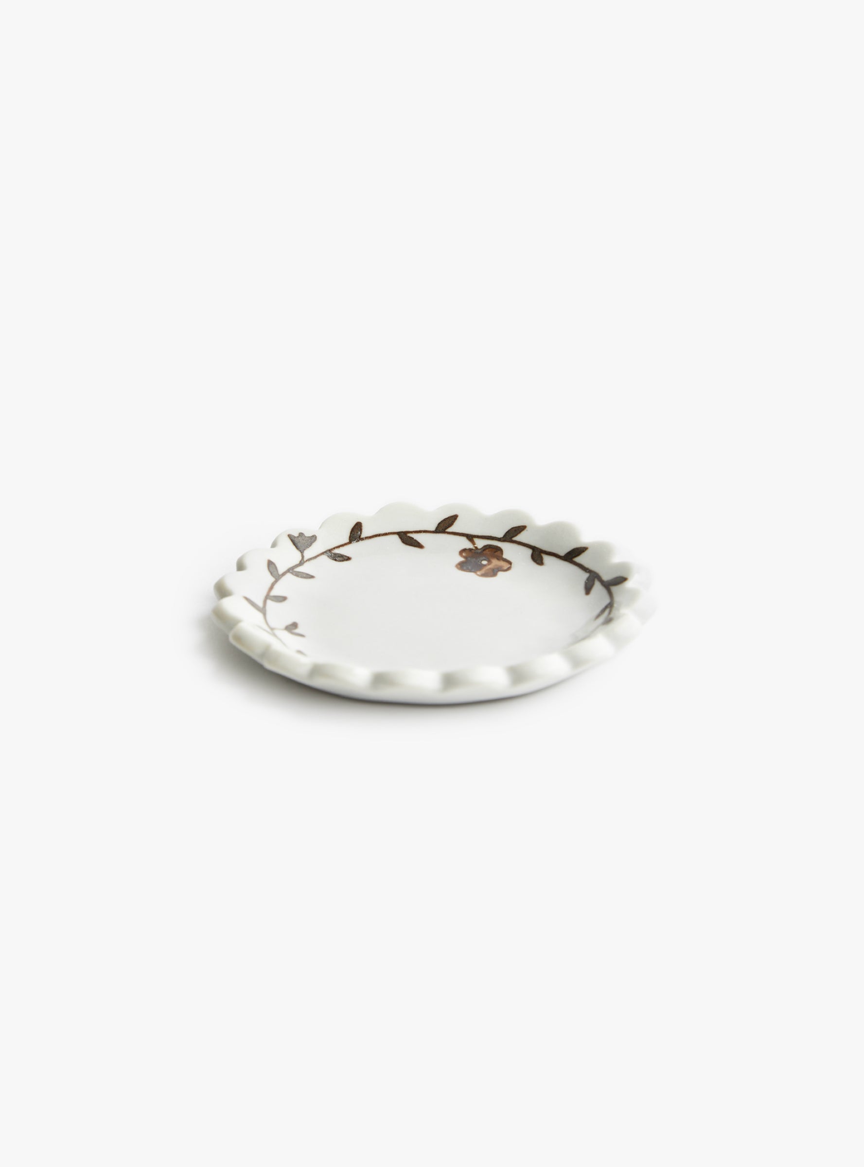 Garden Salt Dish White Stephanie Dawn Matthias (front view) at Couverture & The Garbstore