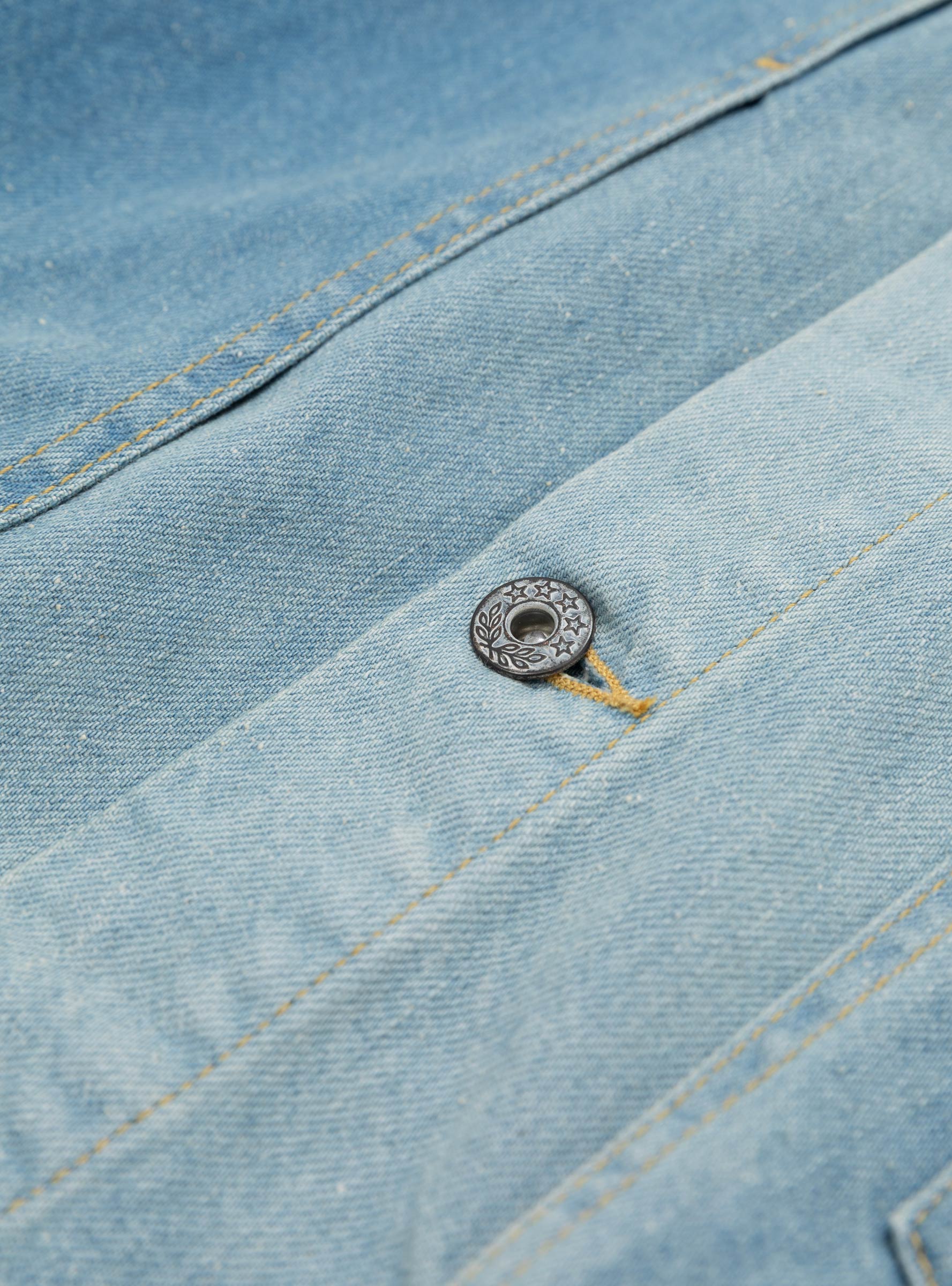 Single Pleat Nep Denim Jacket Repair TDR (Button Detail) at Couverture & The Garbstore