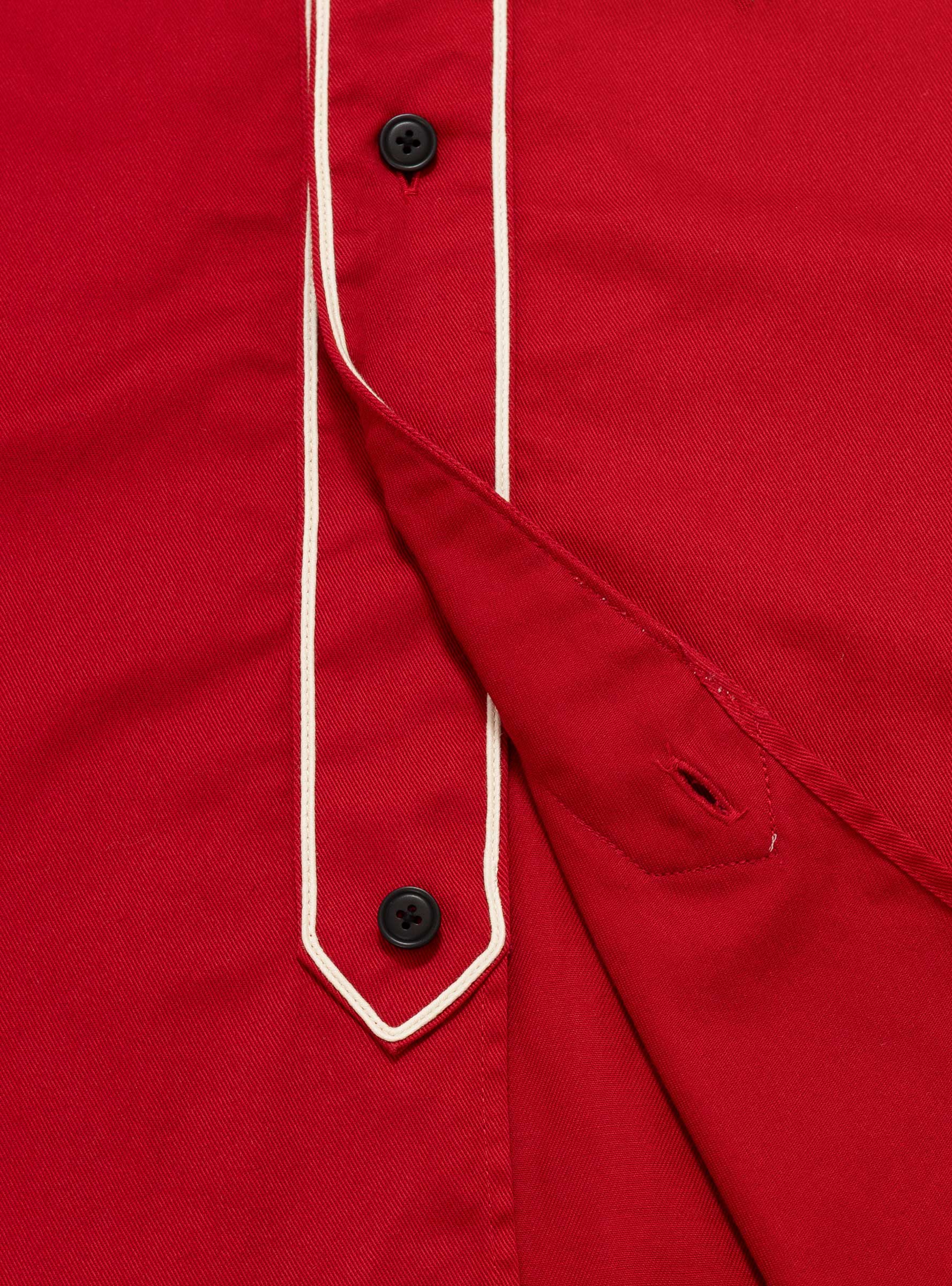 1930's Cotton Community League Broken Baseball Jersey Red TDR (Button Detail) at Couverture & The Garbstore