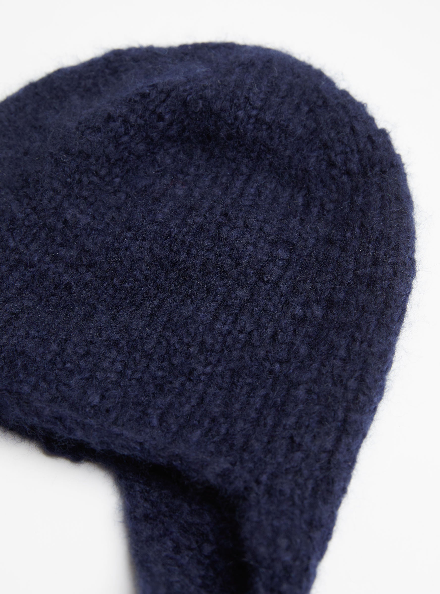 Cashmere and Silk Hat Navy Navy KARA (Fabric Detail) at Couverture & The Garbstore