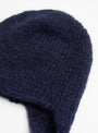 Cashmere and Silk Hat Navy Navy KARA (Fabric Detail) at Couverture & The Garbstore