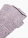 Baby Alpaca Fingerless Gloves Lilac Melange Lilac Melange KARA (Fabric Detail) at Couverture & The Garbstore